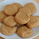 A plateful of 2 ingredient peanut butter cookies.