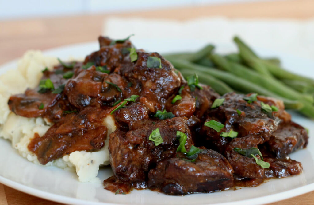 Braised Dutch Oven Steak with Mushroom Gravy Everyday Homemade