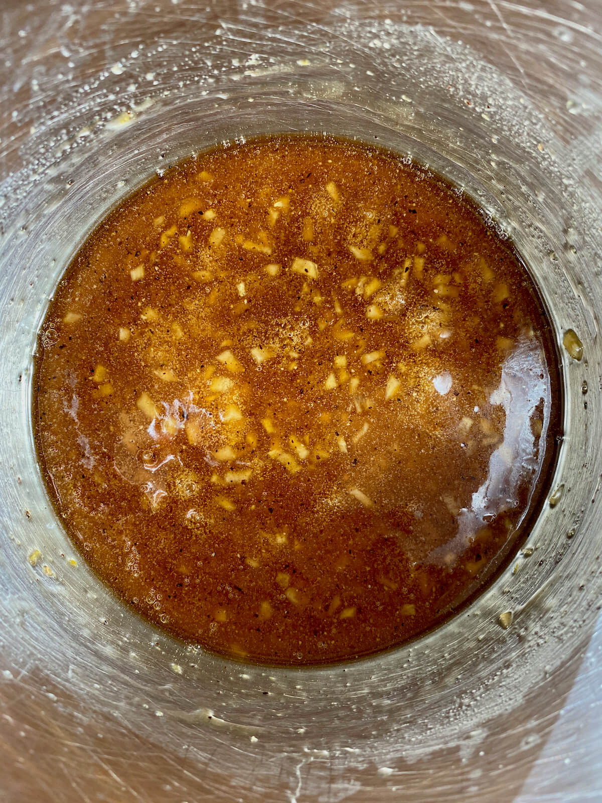The finished honey lemon pepper wing glaze.