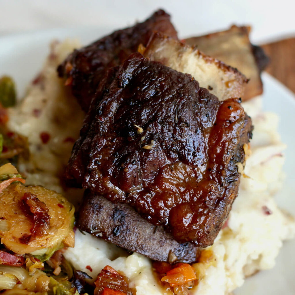 Picture of Braised Dutch Oven Steak with Mushroom Gravy - Everyday Homemade