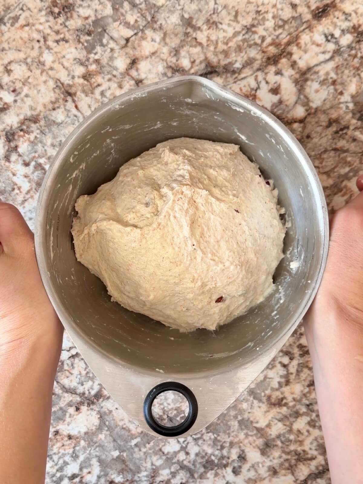 The dough after being stretched and folded.